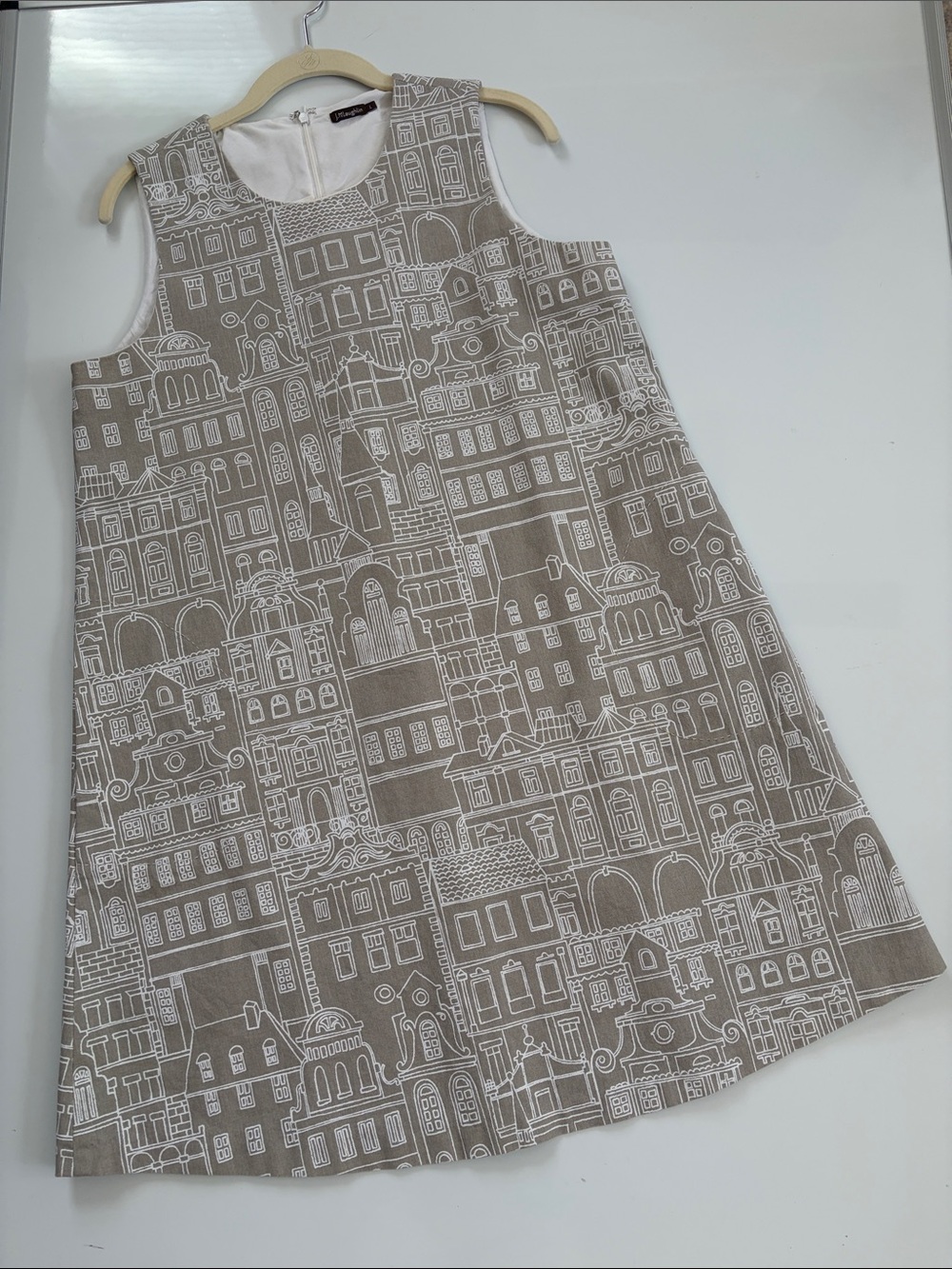 J McLaughlin 100% Cotton City-Print A-Line Swing Dress size Large